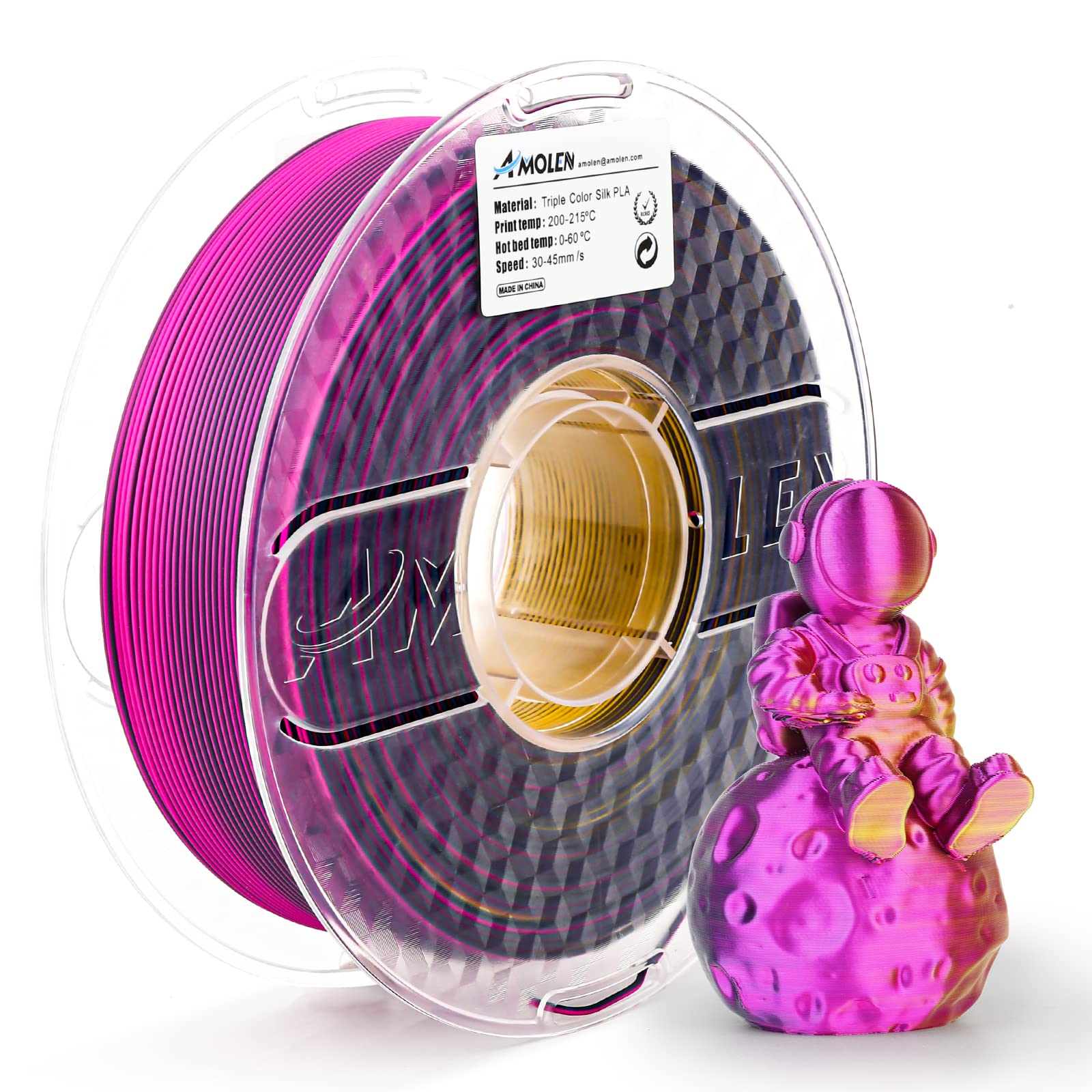 PLA Silk Triple Color 1.75mm, 1KG/2.2LB - The misfit market