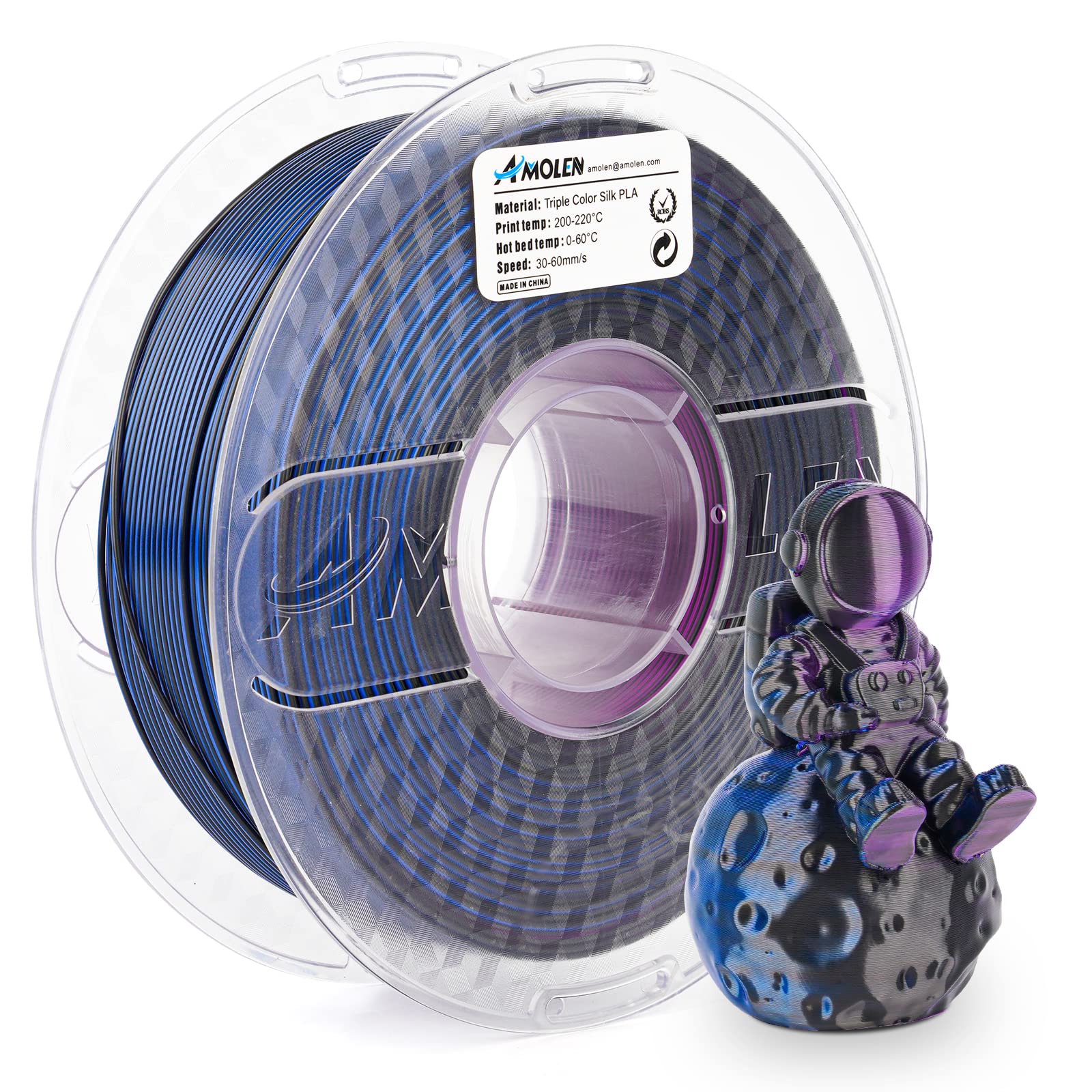 PLA Silk Triple Color 1.75mm, 1KG/2.2LB - The misfit market