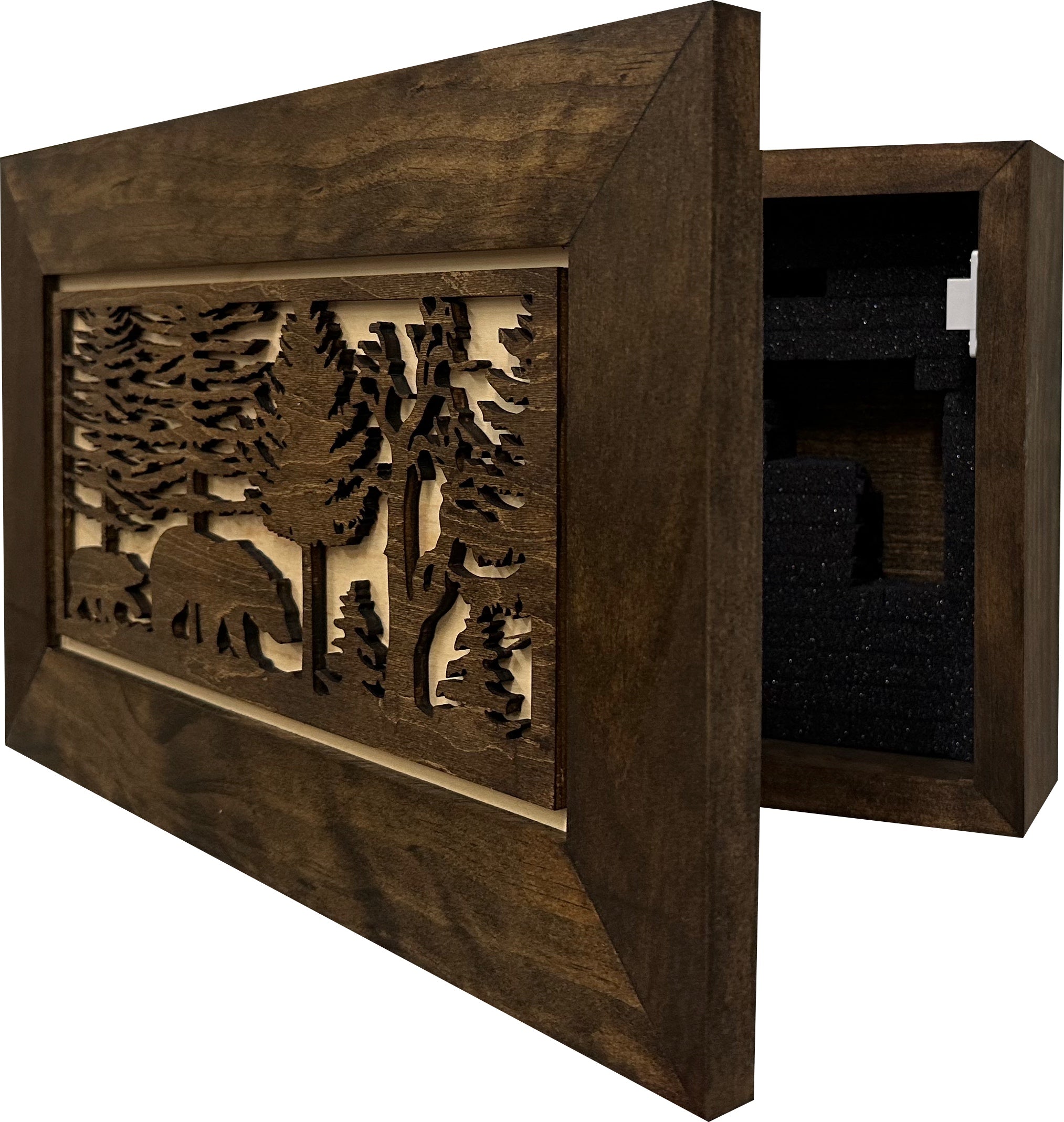 Bear in Woods Hidden Gun Storage Safe Concealment Shelf Concealed Furniture - The misfit market