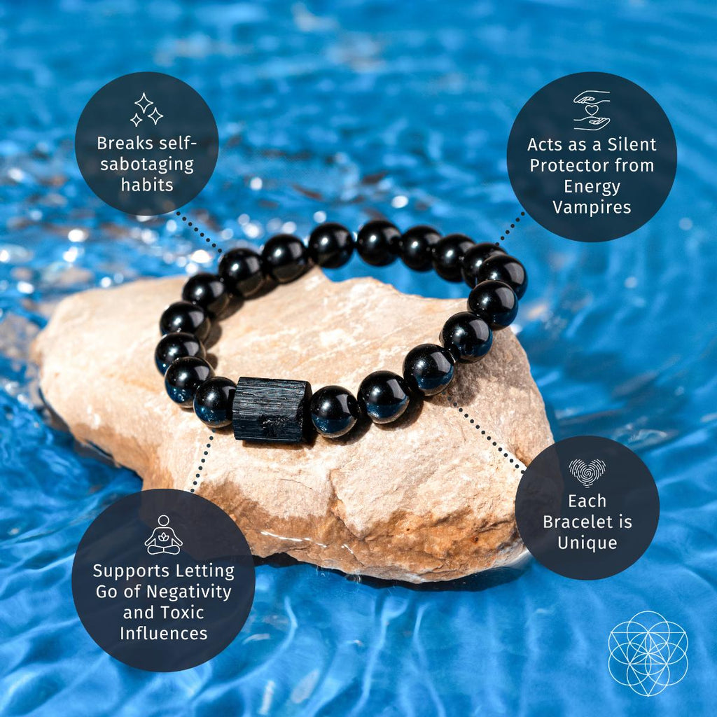 Habit Breaker - Black Obsidian & Tourmaline Bracelet - The misfit market