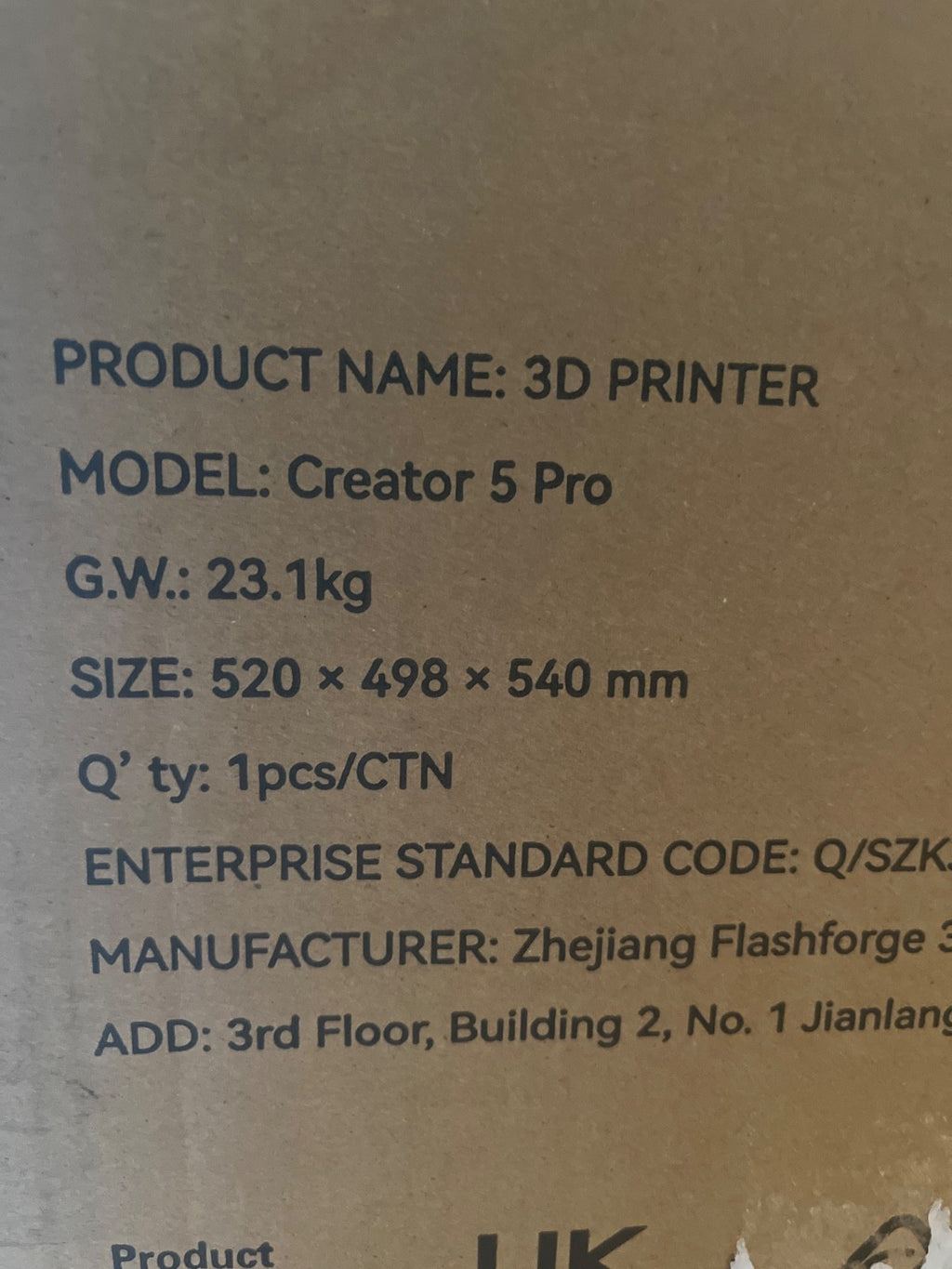Usa Shipping Flashforge Creator 5 Pro 4-Toolheads Enclosed Multi-Color 3D Printer Usa Shipping