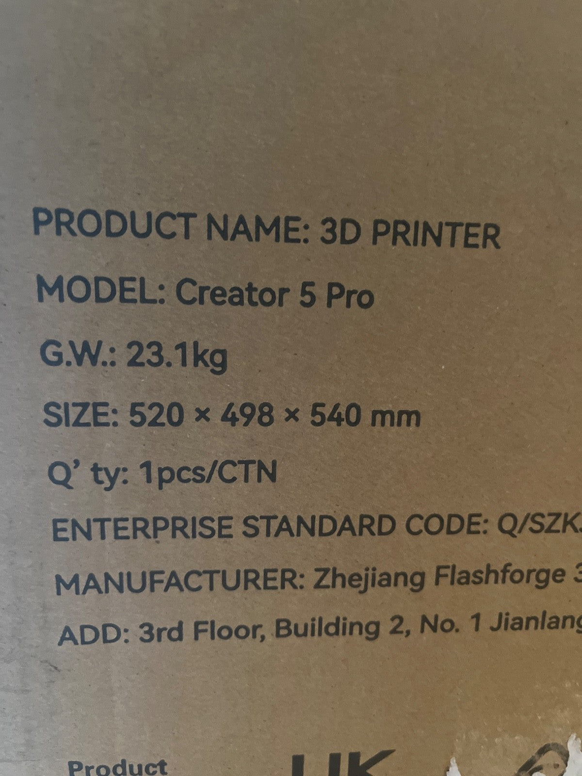 Usa Shipping Flashforge Creator 5 Pro 4-Toolheads Enclosed Multi-Color 3D Printer Usa Shipping