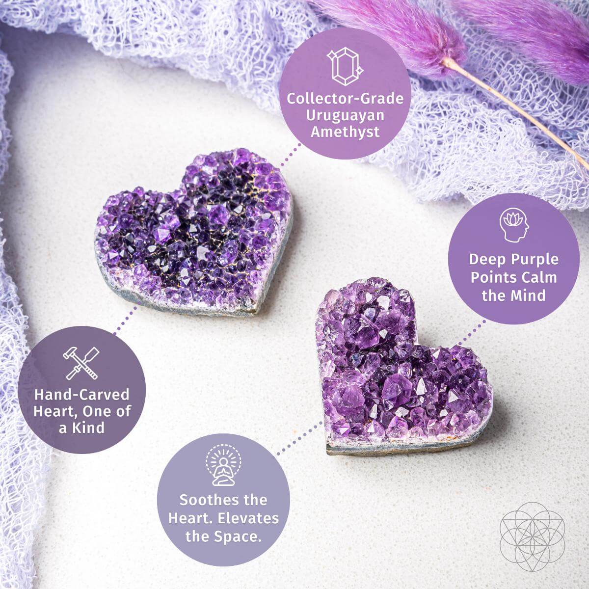 Uruguayan Amethyst Love Heart Cluster - AAA Premium Quality - The misfit market