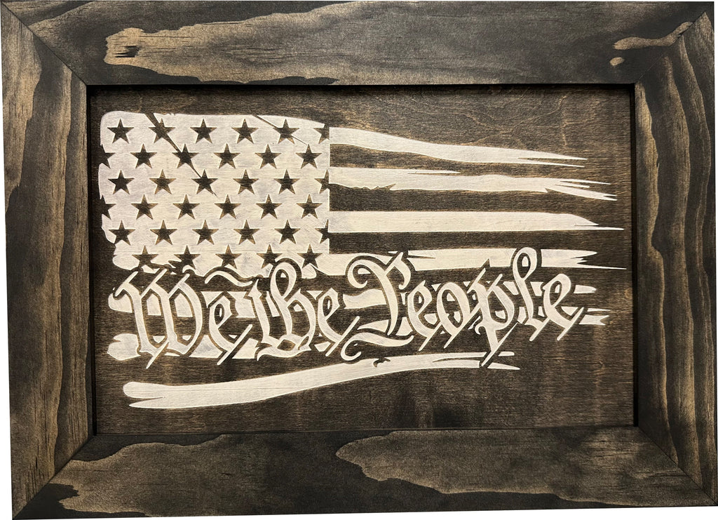 American Flag Gun Cabinet We The People Decorative and Secure Hidden Gun Safe (Black and White) - The misfit market